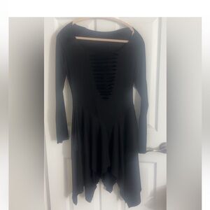 forest ink size MEDIUM Elegant Black Women's Dress